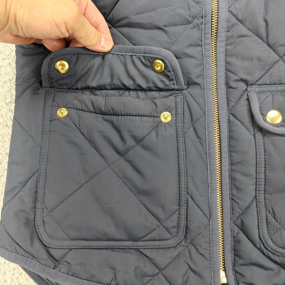 J Crew Vest Womens Extra Small Navy Blue Quilted Puffer‎ Utility Pockets FA19 XS - Picture 2 of 12